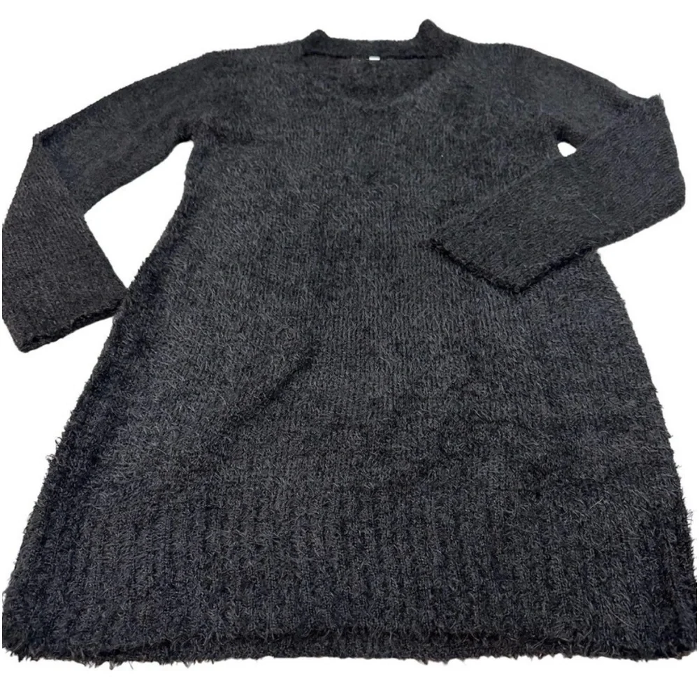 Planet Gold Open ((choker style)) Neckline Sweater Dress Mohair Style XXL Black - Picture 4 of 9